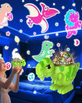 Dinosaur Night Light Projector with Dino & Star Dual Films 360° Rotation Dimmable Lamp for Kids