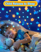 Dinosaur Night Light Projector with Dino & Star Dual Films 360° Rotation Dimmable Lamp for Kids