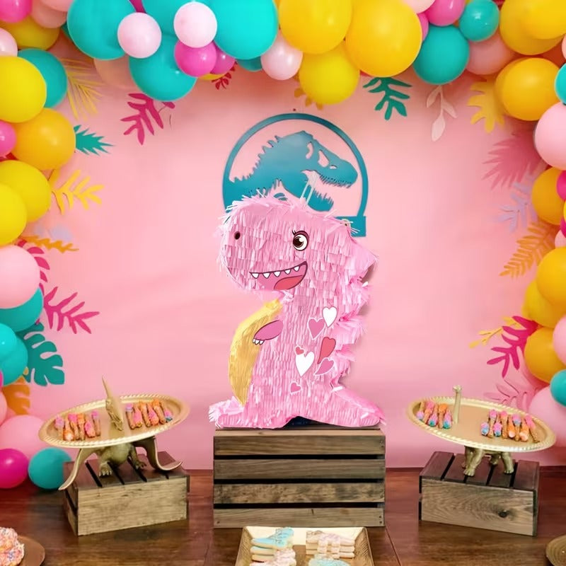 Dinosaur Pinata Kit Cartoon T-rex Pinata with Blindfold Bat & Confetti for Kids  Dino Themed Party