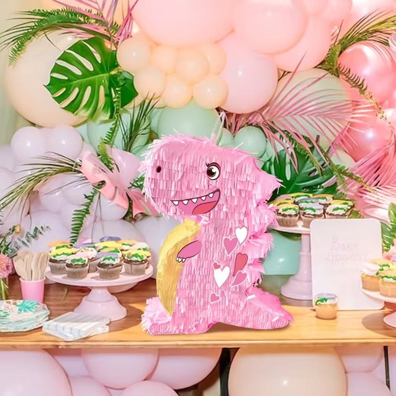 Dinosaur Pinata Kit Cartoon T-rex Pinata with Blindfold Bat & Confetti for Kids  Dino Themed Party