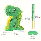Dinosaur Pinata Kit Cartoon T-rex Pinata with Blindfold Bat & Confetti for Kids  Dino Themed Party