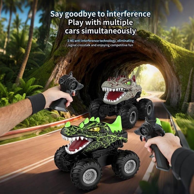 2.4GHz Dinosaur RC Car Off-Road Monster Car Movable Mouth RC Truck with Colorful Light