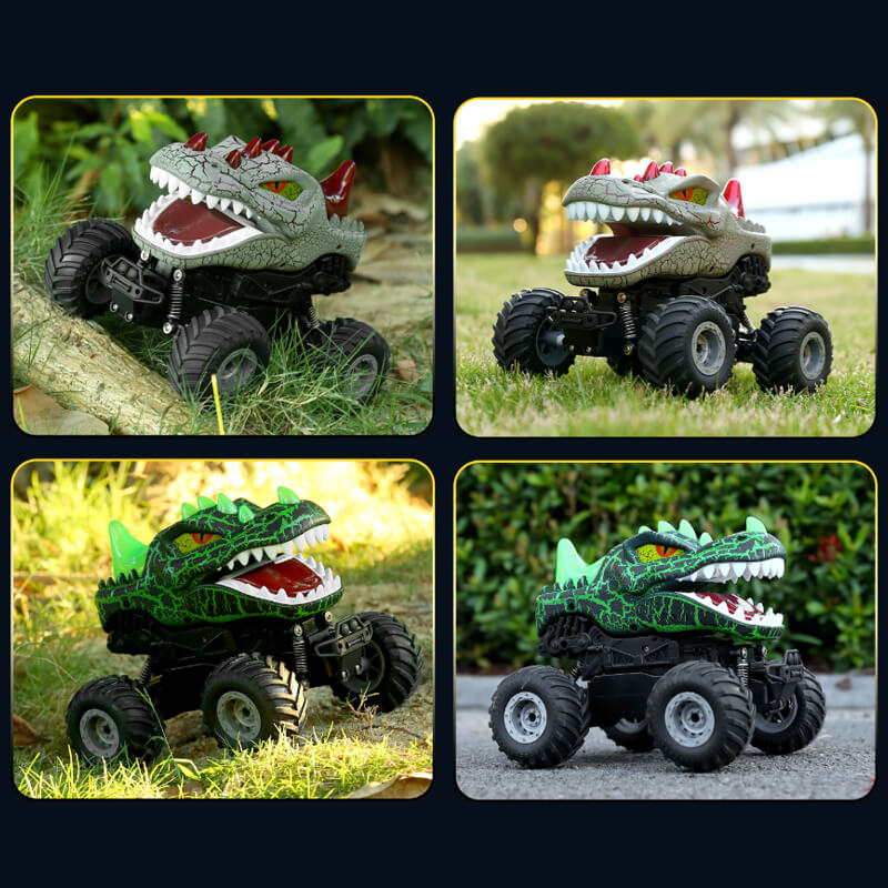 2.4GHz Dinosaur RC Car Off-Road Monster Car Movable Mouth RC Truck with Colorful Light