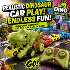 Dinosaur RC Car 2.4G Remote Control Dinosaur Swallowing Car Set with 6pcs Magnetic Race Cars