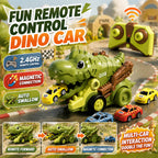 Dinosaur RC Car 2.4G Remote Control Dinosaur Swallowing Car Set with 6pcs Magnetic Race Cars