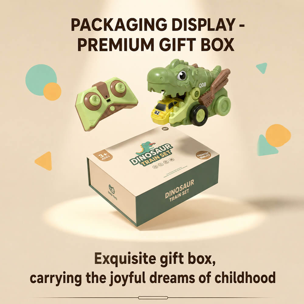 Dinosaur RC Car 2.4G Remote Control Dinosaur Swallowing Car Set with 6pcs Magnetic Race Cars