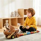 Dinosaur RC Car 2.4G Remote Control Dinosaur Swallowing Car Set with 6pcs Magnetic Race Cars