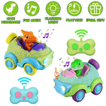 Dinosaur Remote Control Car 2.4G Cartoon RC Car Rechargeable Battery with Light and Music