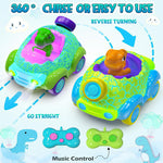 Dinosaur Remote Control Car 2.4G Cartoon RC Car Rechargeable Battery with Light and Music