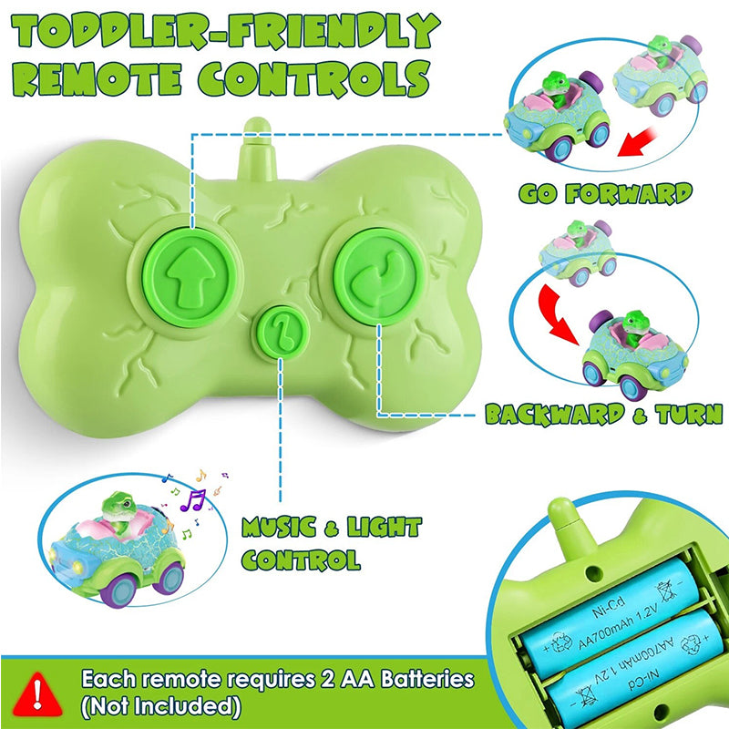 Dinosaur Remote Control Car 2.4G Cartoon RC Car Rechargeable Battery with Light and Music