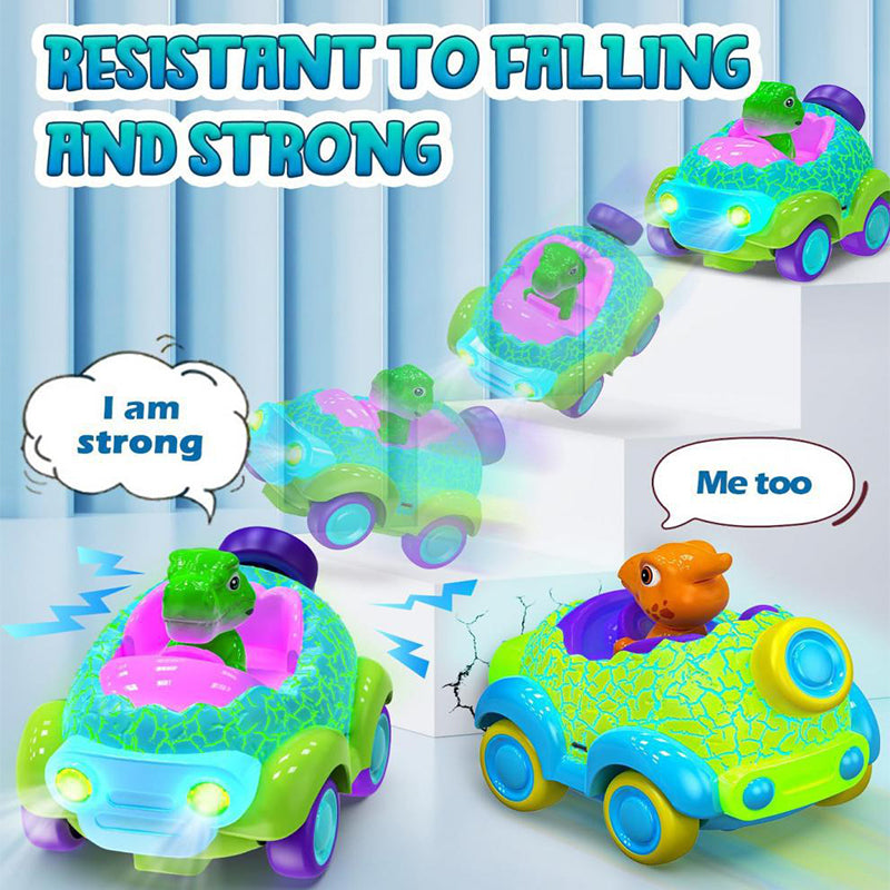 Dinosaur Remote Control Car 2.4G Cartoon RC Car Rechargeable Battery with Light and Music
