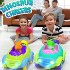 Dinosaur Remote Control Car 2.4G Cartoon RC Car Rechargeable Battery with Light and Music