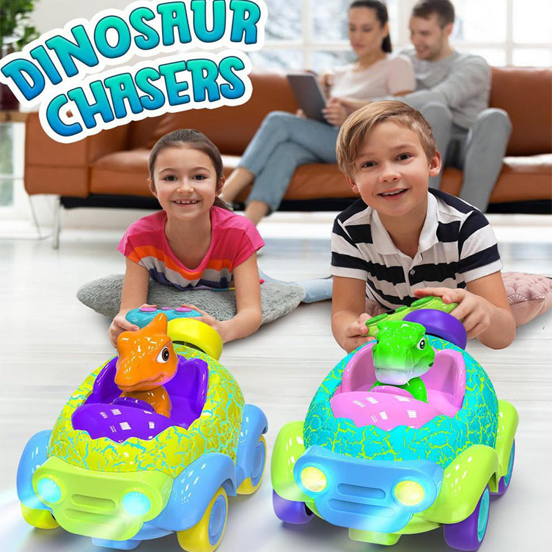 Dinosaur Remote Control Car 2.4G Cartoon RC Car Rechargeable Battery with Light and Music
