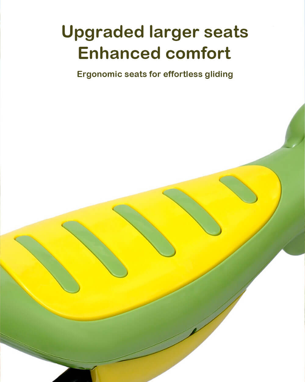 Kids Foldable Ride on Car Dinosaur Gliding Car with 360° Silent Flashing Wheels and Music