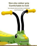 Kids Foldable Ride on Car Dinosaur Gliding Car with 360° Silent Flashing Wheels and Music