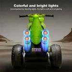Dinosaur Ride on Motorcycle 6V Kids Electric Car Dual Drive Ride on Car with Music Light