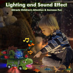 Dinosaur Slide Track Car Electric Ferris wheel Track Vehicle with Auto Obstacle Avoidance for Kids