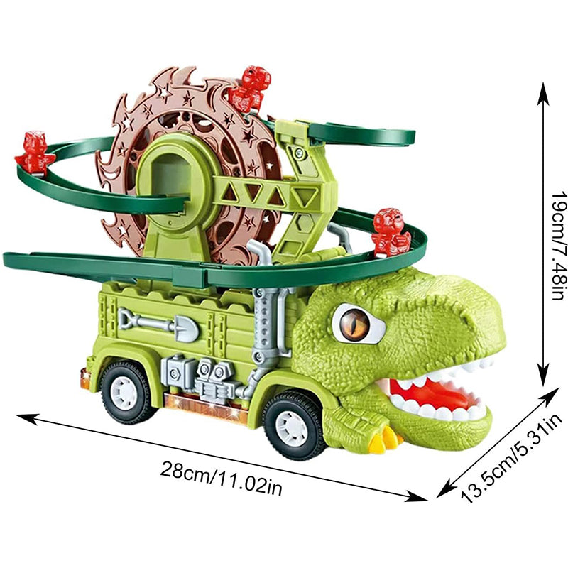 Dinosaur Slide Track Car Electric Ferris wheel Track Vehicle with Auto Obstacle Avoidance for Kids