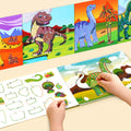 Dinosaur Sticker Book Number Activity Book Educational DIY Puzzle and Coloring Toy for Kids Ages 2+