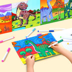 Dinosaur Sticker Book Number Activity Book Educational DIY Puzzle and Coloring Toy for Kids Ages 2+