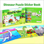 Dinosaur Sticker Book Number Activity Book Educational DIY Puzzle and Coloring Toy for Kids Ages 2+