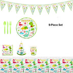 Dinosaur Theme Party Set Complete Tableware & Decoration Kit for Kids Birthdays Party