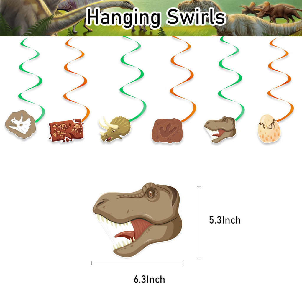 Dinosaur Themed Decorations Set All-in-One Birthday Party Supplies with Banner, Balloons, Cake Topper