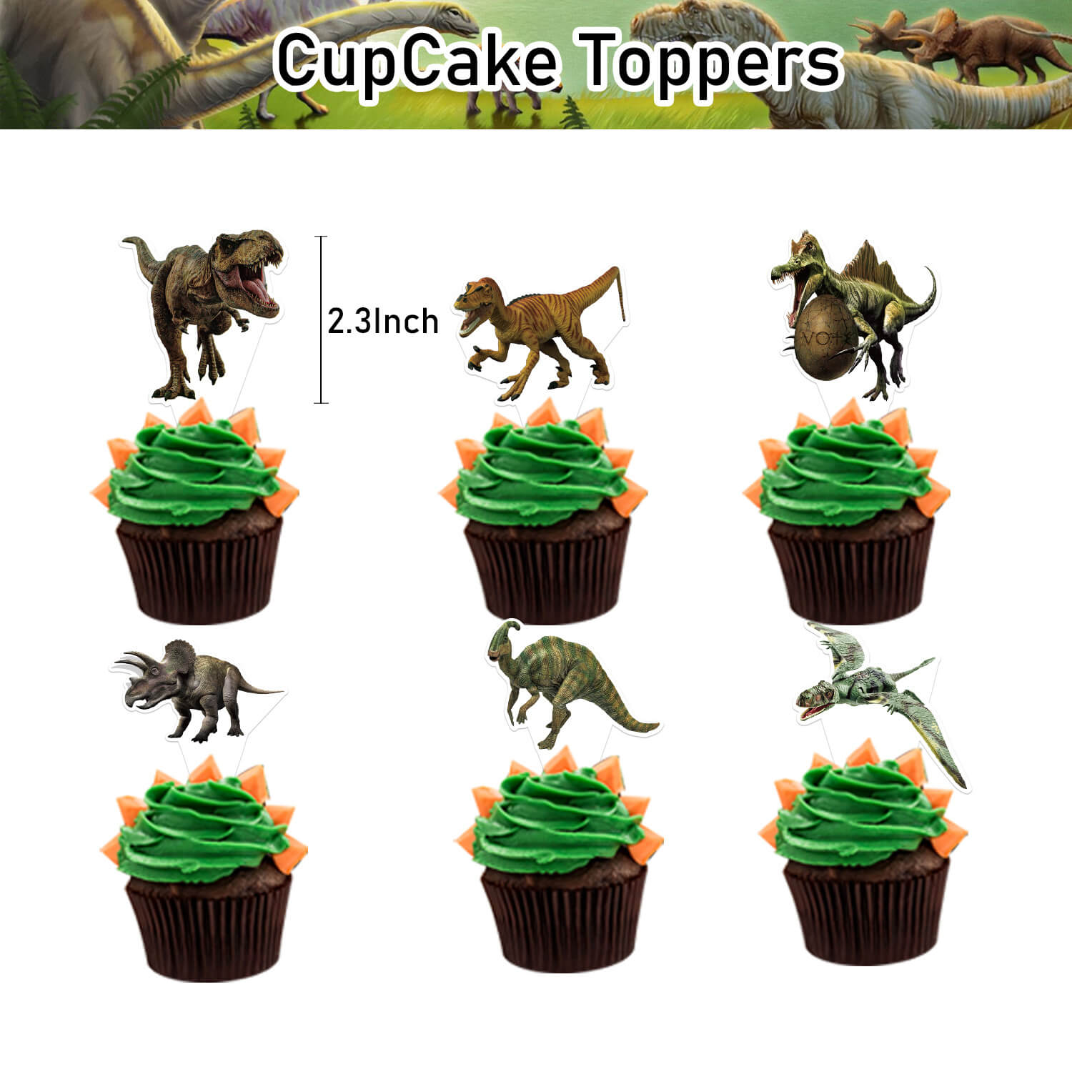 Dinosaur Themed Decorations Set All-in-One Birthday Party Supplies with Banner, Balloons, Cake Topper