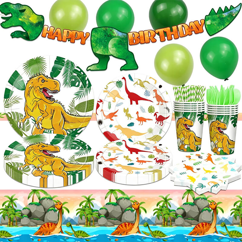 Dinosaur Themed Party Set T-rex Birthday Party Supplies for Kids Dino Party Decorations