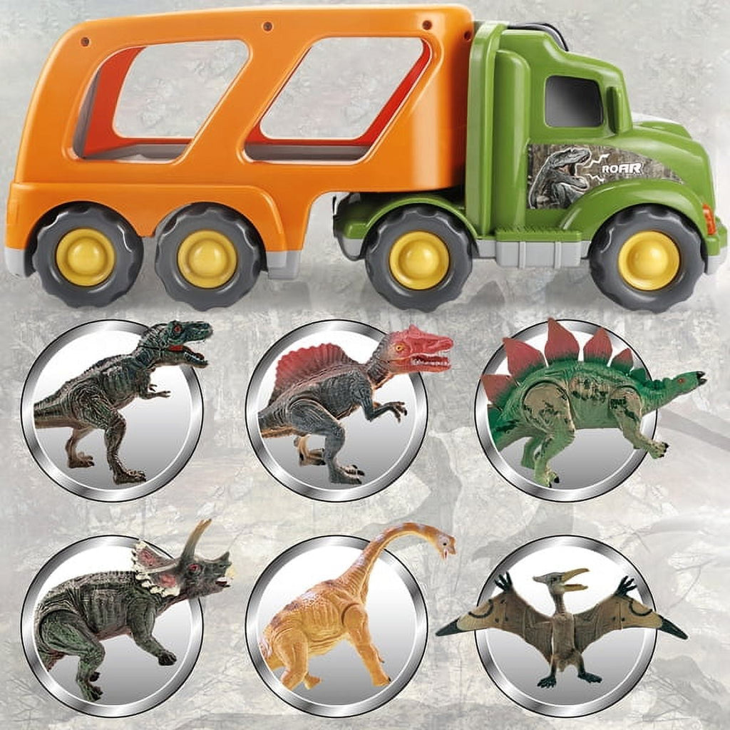 Dinosaur Truck Set 6pcs Tyrannosaurus Toy Truck Car with Sound and Light Holiday Toy
