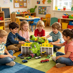 Dinosaur Transporter Truck 3-in-1 Swallowing Car with 360° Launcher and 18pcs Mini Cars for Kids
