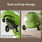 Kids Dinosaur Wiggle Car With Detachable Push Handle Quiet PU Wheels Sliding Car For Outdoors Indoors