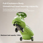 Kids Dinosaur Wiggle Car With Detachable Push Handle Quiet PU Wheels Sliding Car For Outdoors Indoors