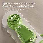 Kids Dinosaur Wiggle Car With Detachable Push Handle Quiet PU Wheels Sliding Car For Outdoors Indoors