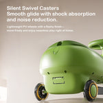 Kids Dinosaur Wiggle Car With Detachable Push Handle Quiet PU Wheels Sliding Car For Outdoors Indoors