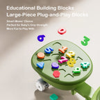 Kids Dinosaur Wiggle Car With Detachable Push Handle Quiet PU Wheels Sliding Car For Outdoors Indoors