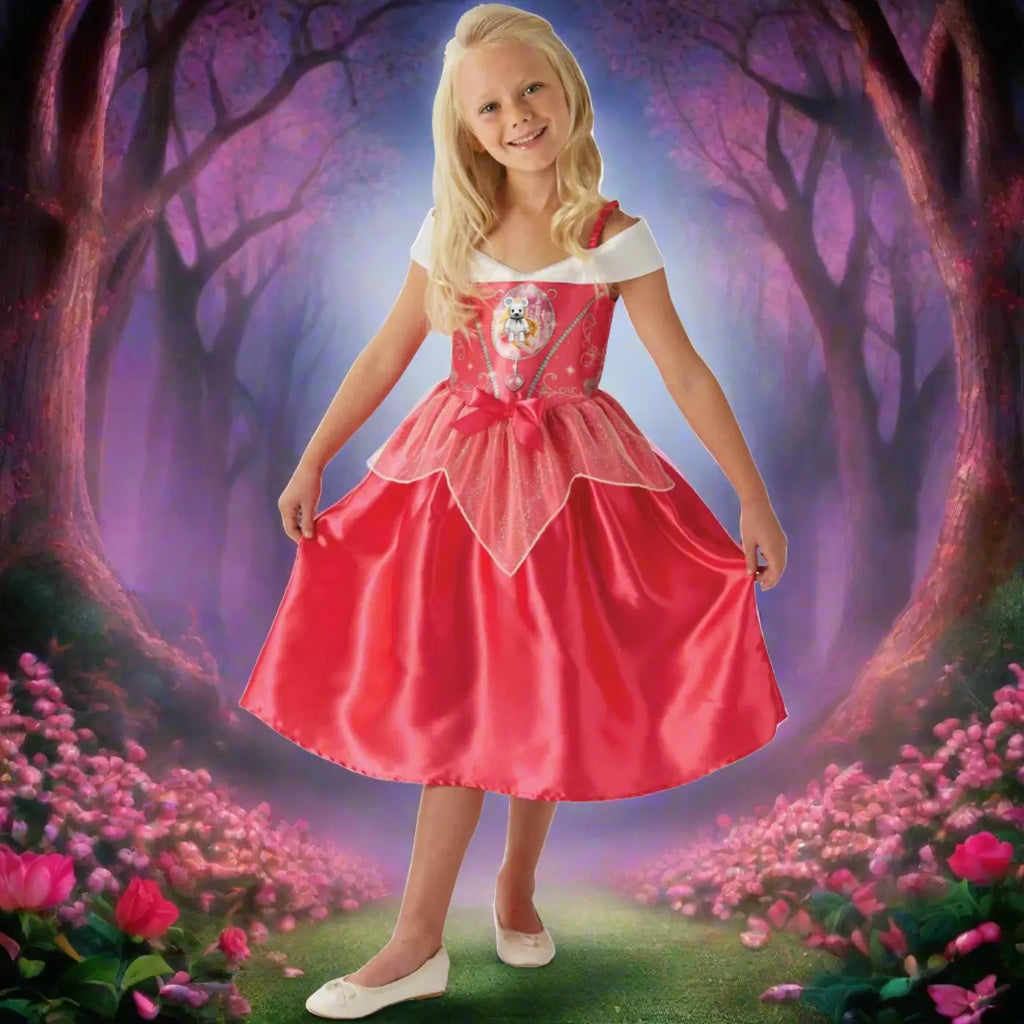 Sleeping Princess Aurora Dress Girls Birthday Dress Up Outfit Halloween Cosplay Costume