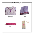 Wish Dress Asha Costume and Accessories 4pcs Suit Princess Dress Up Full Set for Kids Adults