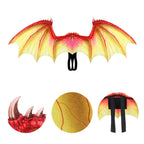 Kids Dragon Wings T-rex PU Mask Set Dinosaur Cosplay Costume Props for Halloween Dress Up