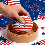 12pcs Dumpling Squishy with Steamer Box Soft Flag Blind Boxes Stress Relief Squeeze Toy for Kids & Adults