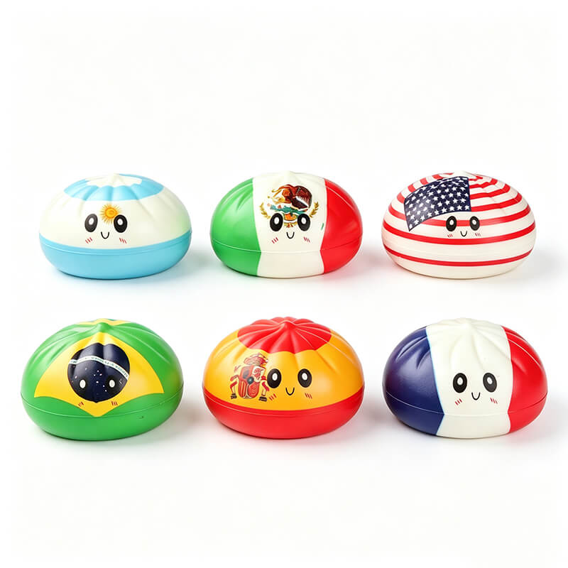 12pcs Dumpling Squishy with Steamer Box Soft Flag Blind Boxes Stress Relief Squeeze Toy for Kids & Adults