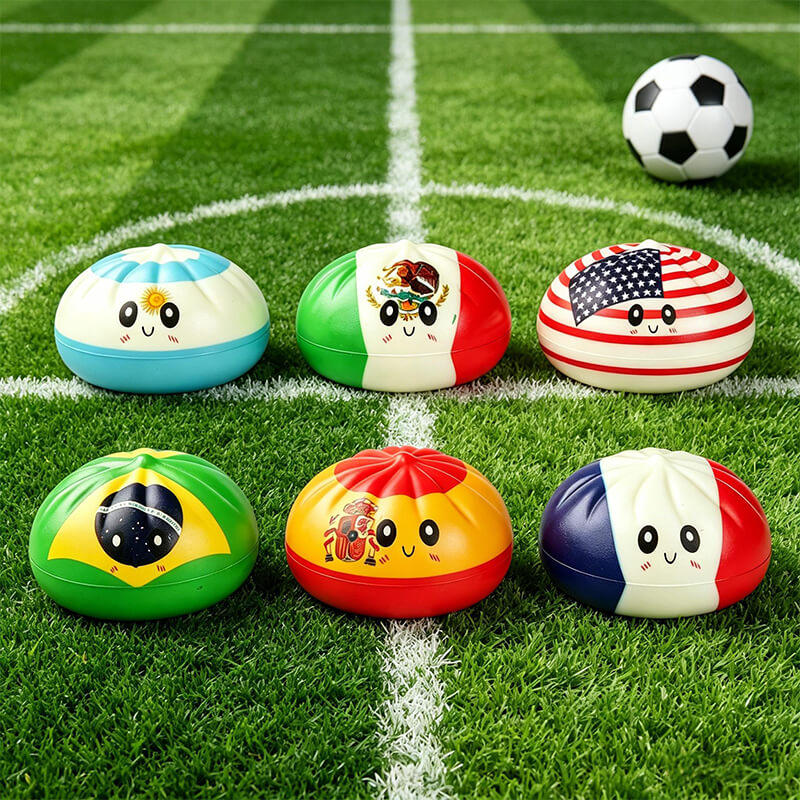 12pcs Dumpling Squishy with Steamer Box Soft Flag Blind Boxes Stress Relief Squeeze Toy for Kids & Adults