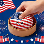 12pcs Dumpling Squishy with Steamer Box Soft Flag Blind Boxes Stress Relief Squeeze Toy for Kids & Adults