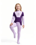 Girls Superheroine Bodysuit Purple Number One High Elasticity Zentai Suit for Cosplay Gatherings
