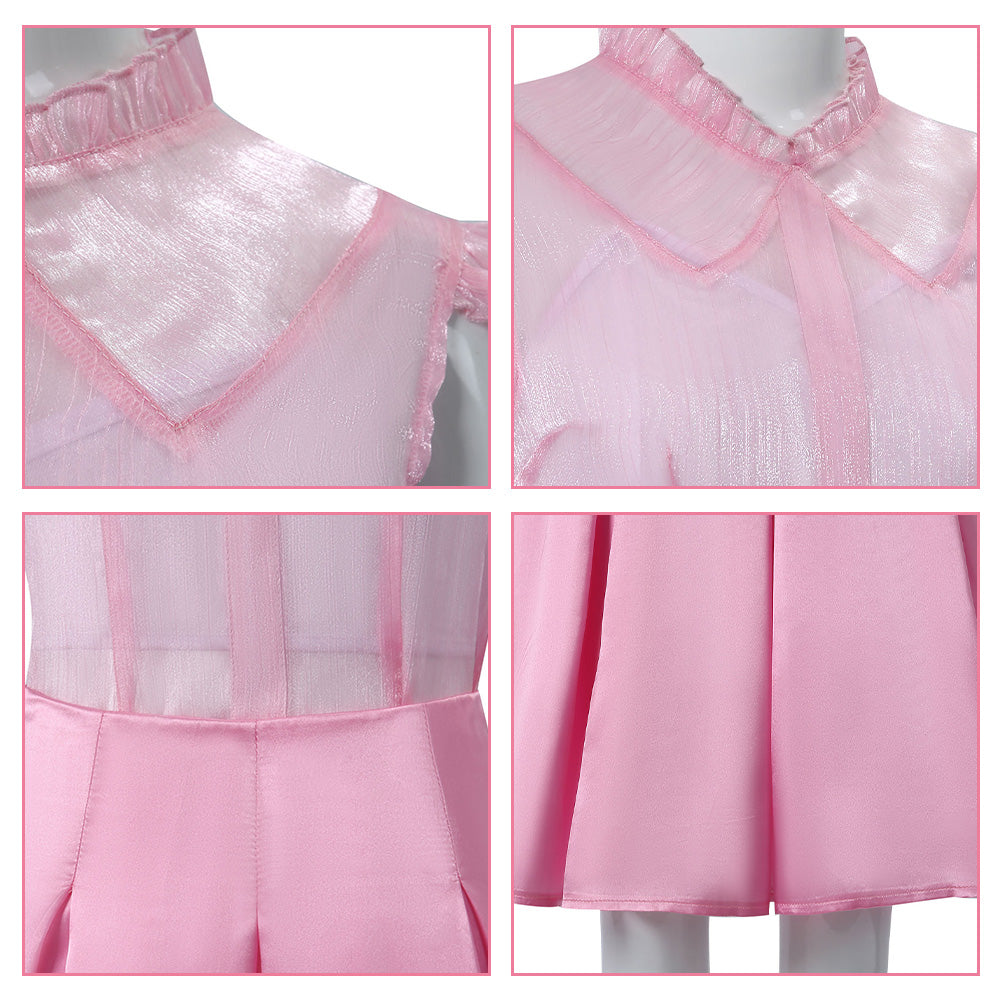 Women Glinda Outfit Pink Tops Skirt and Underwear 3pcs Glinda Dress Suit