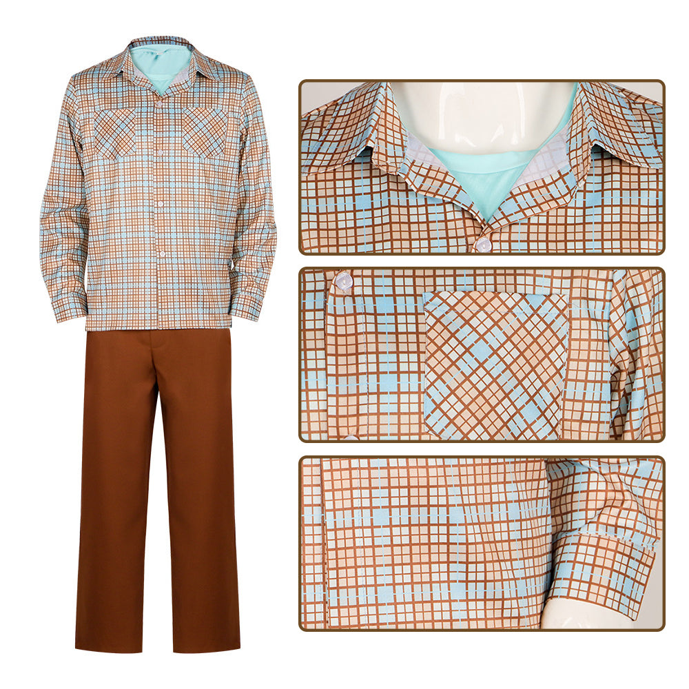 Mens Will Costume Plaid Button-Up Shirt Pants Full Set The Final Season Outfit for Cosplay