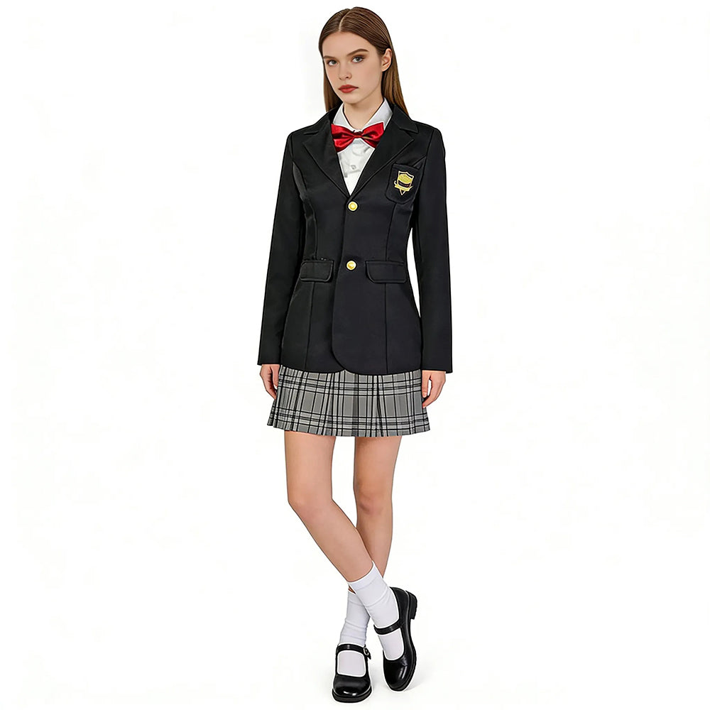 Adult Gogo Yubari Costume Black Bloody Affair Killer Uniform Tops Shirt and Skirt Set for Cosplay
