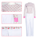 Adult El Costume White Floral Print Top and Pants Outfit for Cosplay Themed Parties