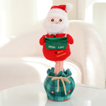 Electric Christmas Tree Santa Snowman Plush Toy Dancing Singing Recording Holiday Doll Decoration