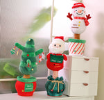Electric Christmas Tree Santa Snowman Plush Toy Dancing Singing Recording Holiday Doll Decoration
